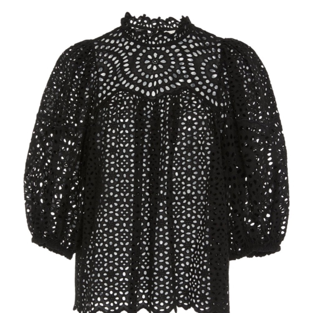 Ulla Johnson Lenna eyelet Top Black size 6